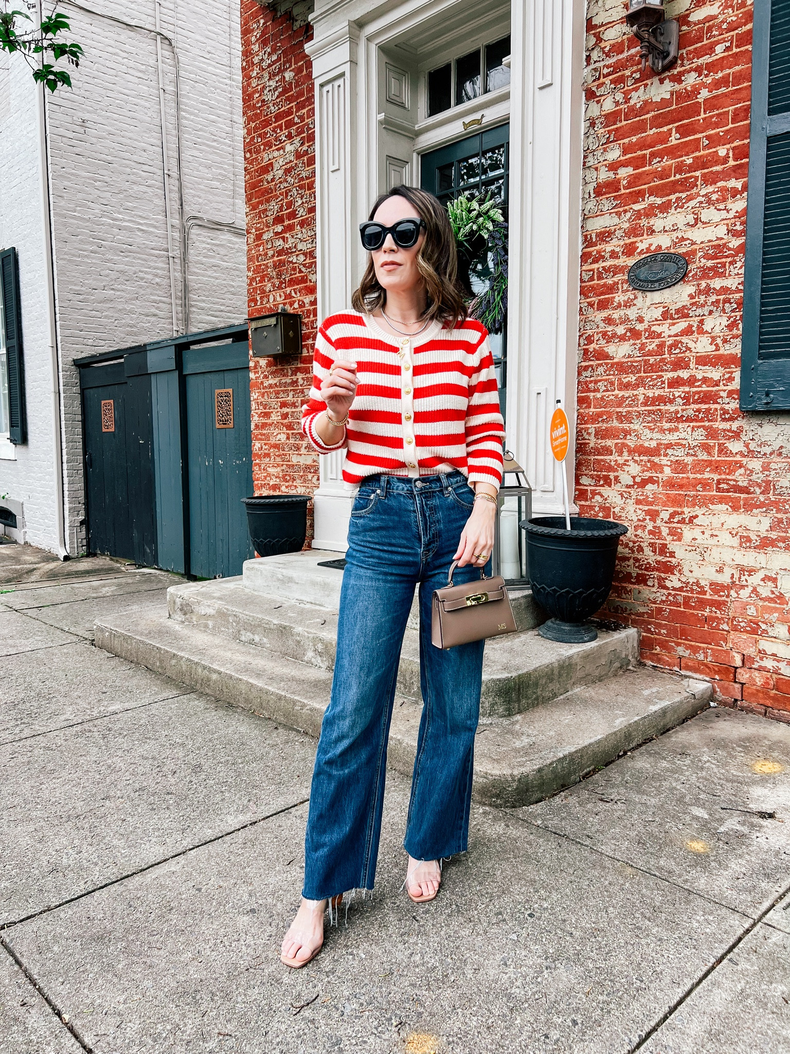Striped sweater, dark wash straight leg jeans 

#LTKOver40 #LTKSeasonal