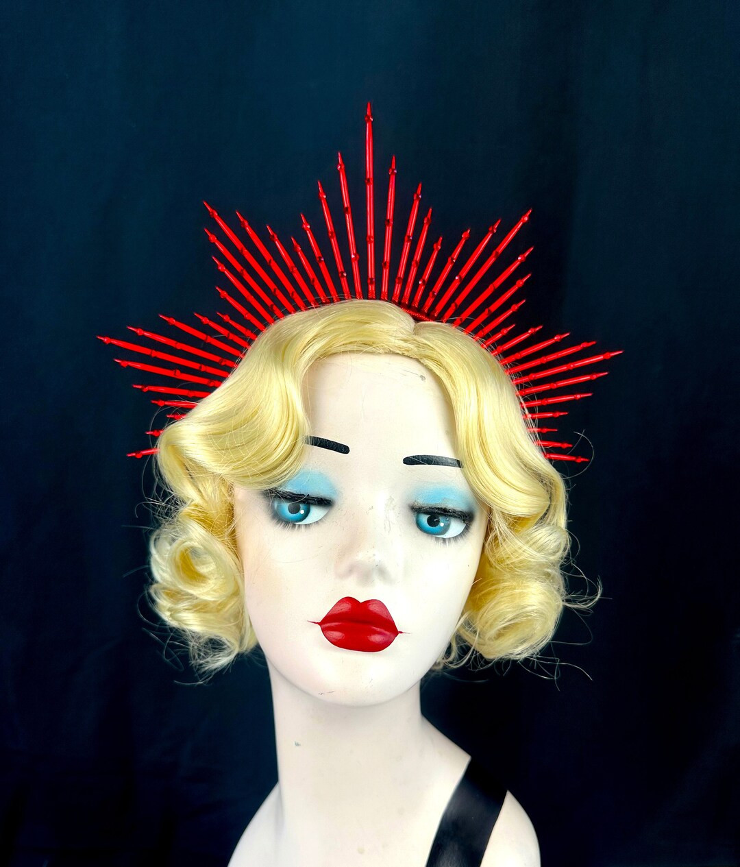 Red Queen Crown, Halo Headpiece, Theatrical Costuming, Virgin Mary, Bridal Crown, Festival Wear, ... | Etsy (US)