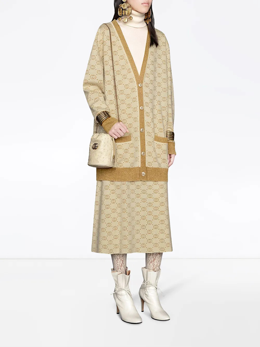 GG pattern buttoned cardigan | Farfetch Global