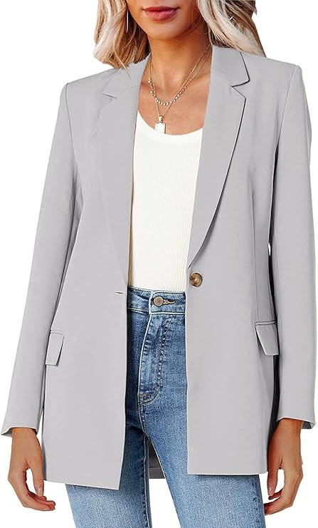 Womens Casual Blazers Long Sleeve Lapel Button Up Slim Work Office Blazers Jackets for Women | Amazon (US)