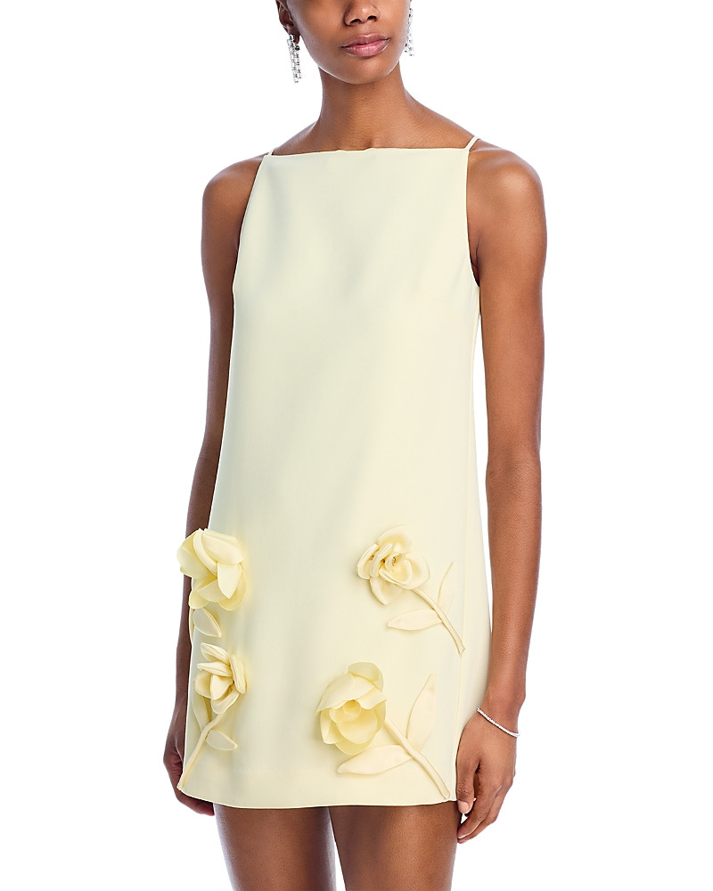 Self-Portrait Yellow Crepe Flower Mini Dress | Bloomingdale's (US)
