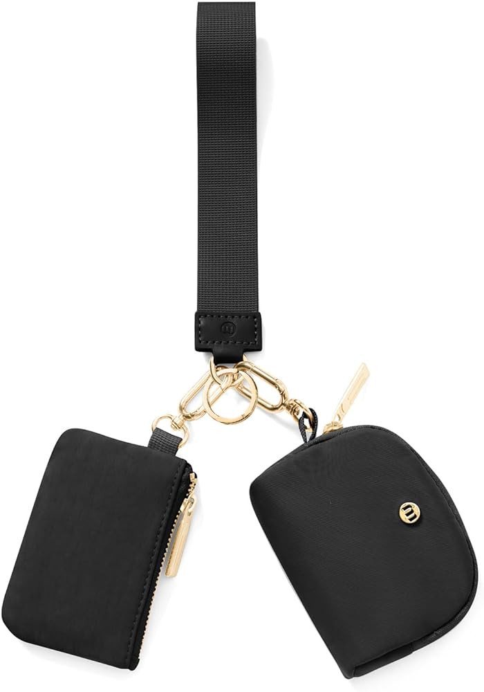 Keychain Wallet Mini Zip Around Wristlet Wallets for Women Detachable Dual Pouch Wristlet Portabl... | Amazon (US)