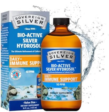 Sovereign Silver Immune Support - Colloidal Silver, Bio-Active Silver Hydrosol, 10 ppm, Liquid Tw... | Amazon (US)