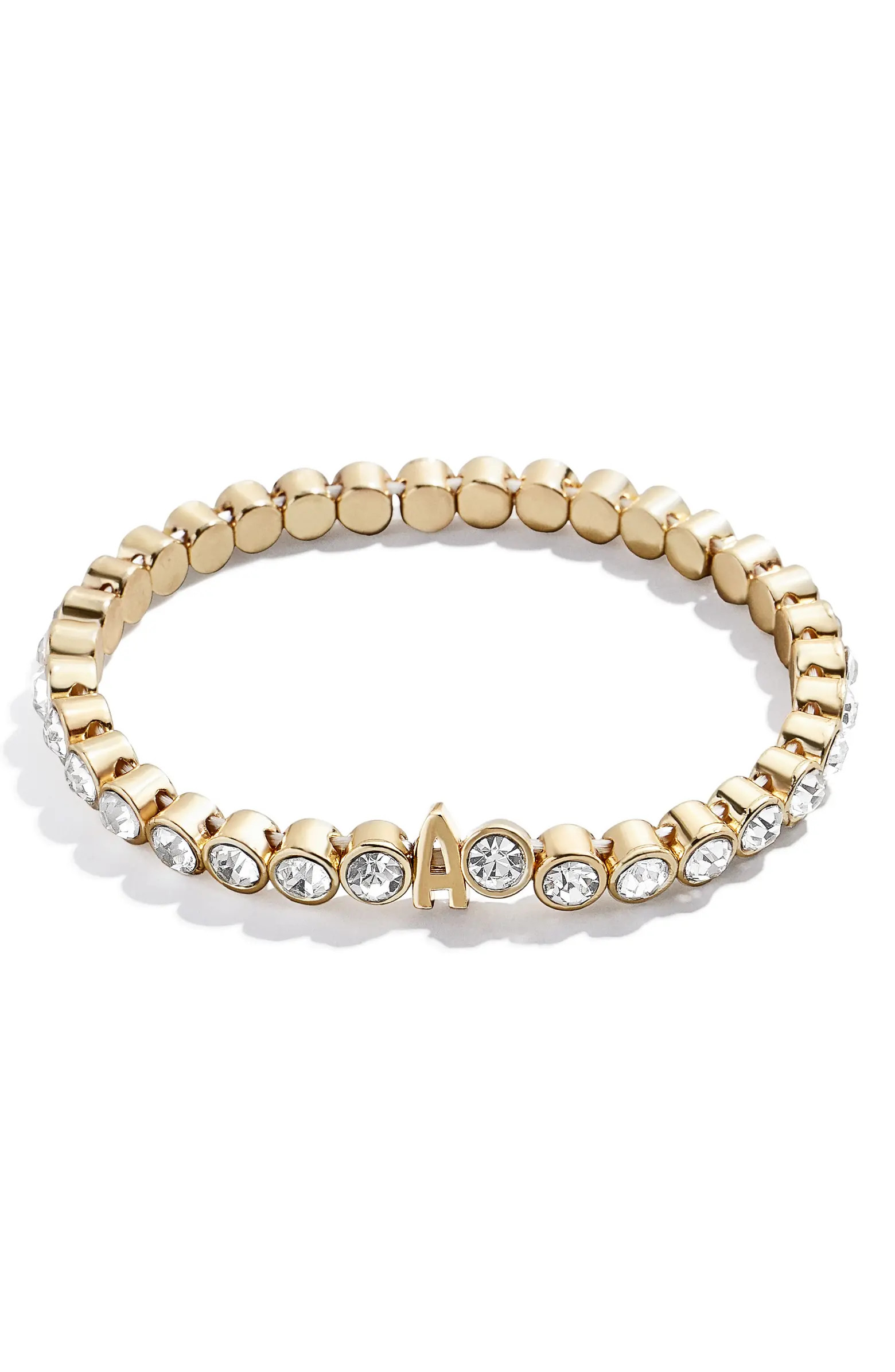 BaubleBar Initial Crystal Beaded Stretch Bracelet | Nordstrom | Nordstrom