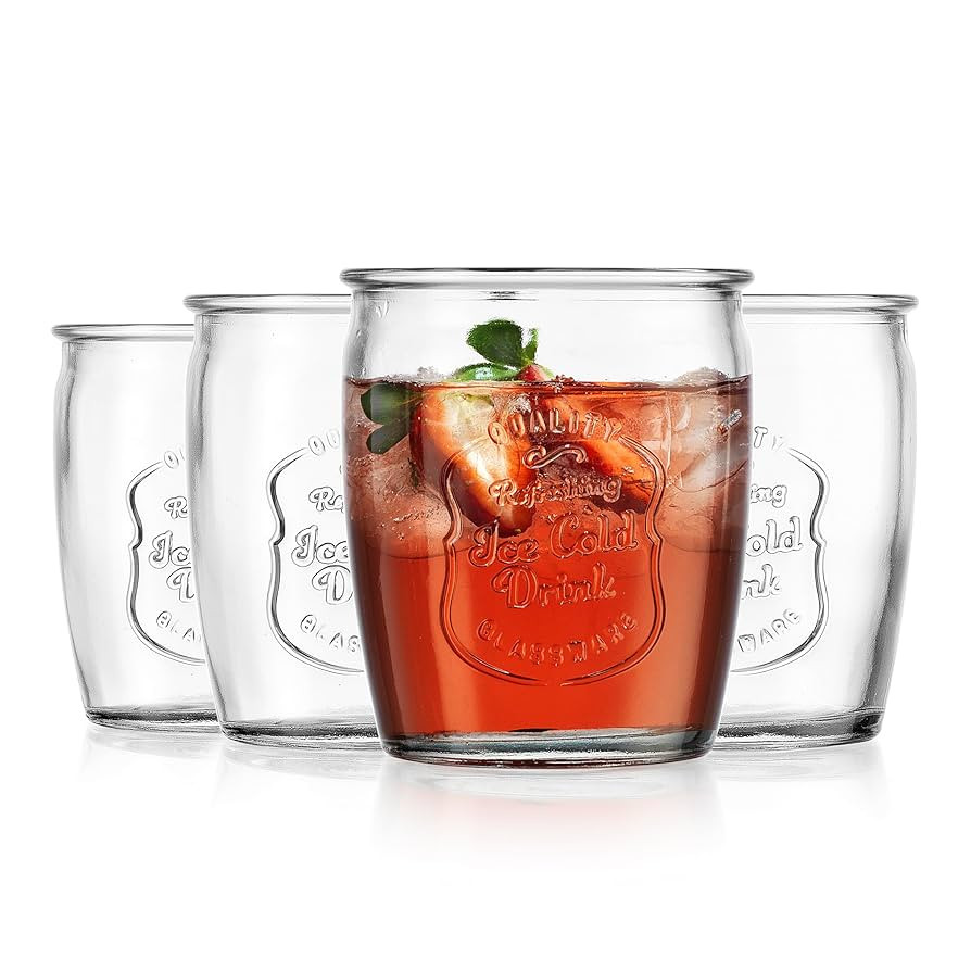 Glaver's Glass Tumblers Premium Drinking Glasses set Of 4 Genuine Artisan-Made Vintage Italian St... | Amazon (US)