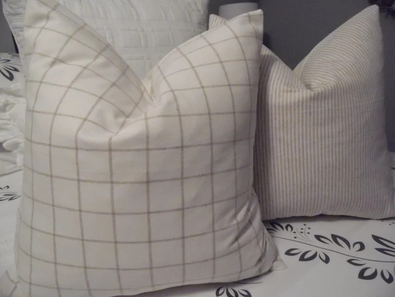 5 color options.Check.Woven Linen Natural.Tan.Black.blue.FALL | Etsy | Etsy (US)