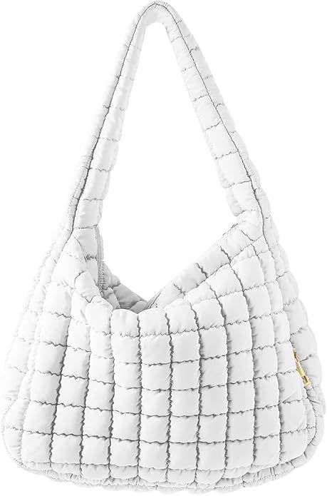 Women's Quilted Bag Large Puffer Tote Bag Padded Large Capacity Hobo Purse Lightweight Nylon Zipp... | Amazon (US)