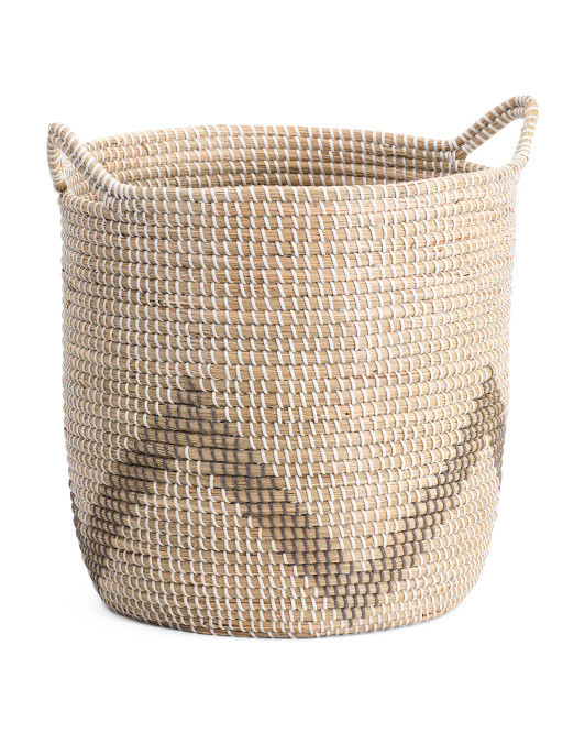 Large Seagrass Storage Basket With Handles | TJ Maxx