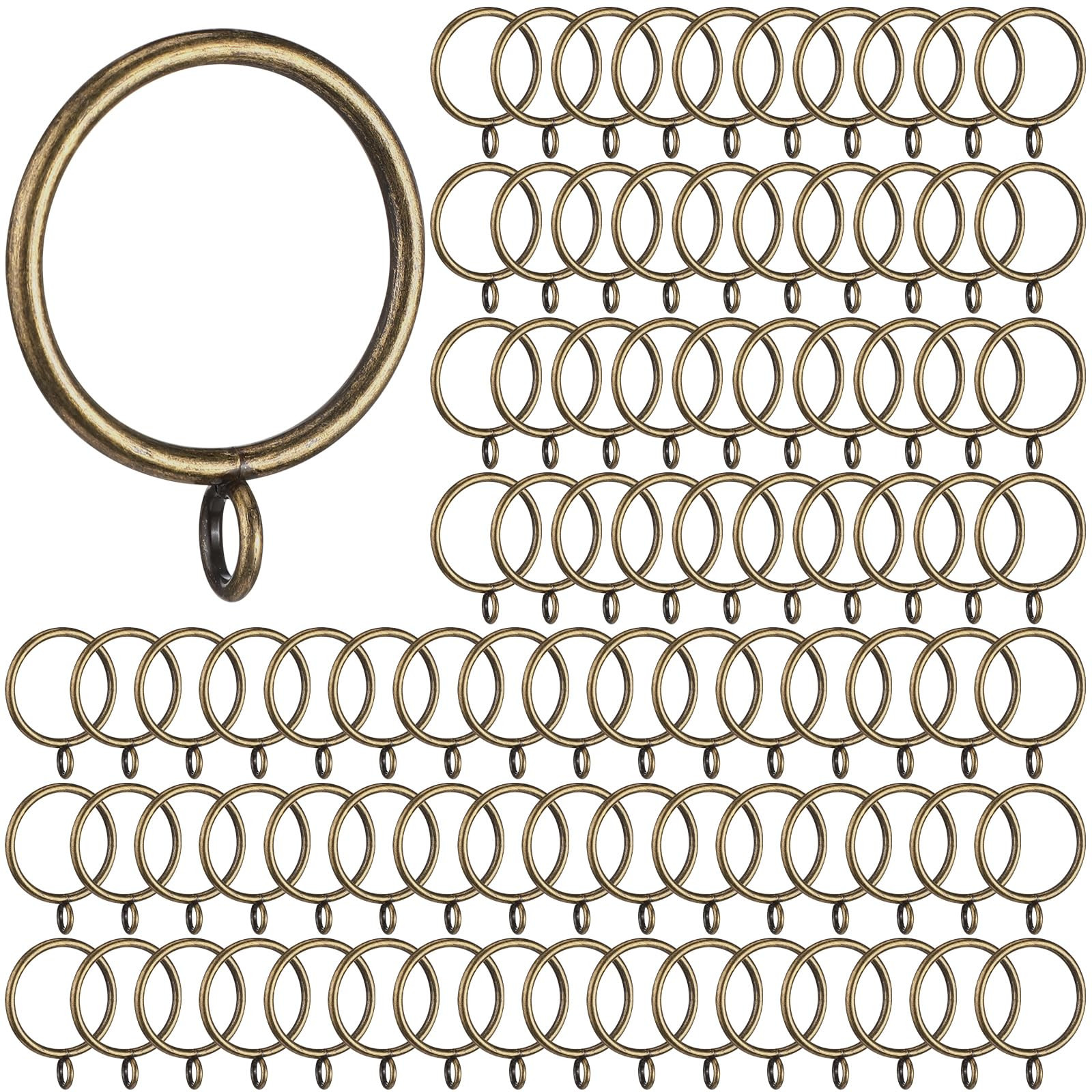 Maitys 100 Pcs Metal Curtain Rings with Eyelet Inner Diameter Eyelet Curtain Rings for Drapery Cl... | Amazon (US)