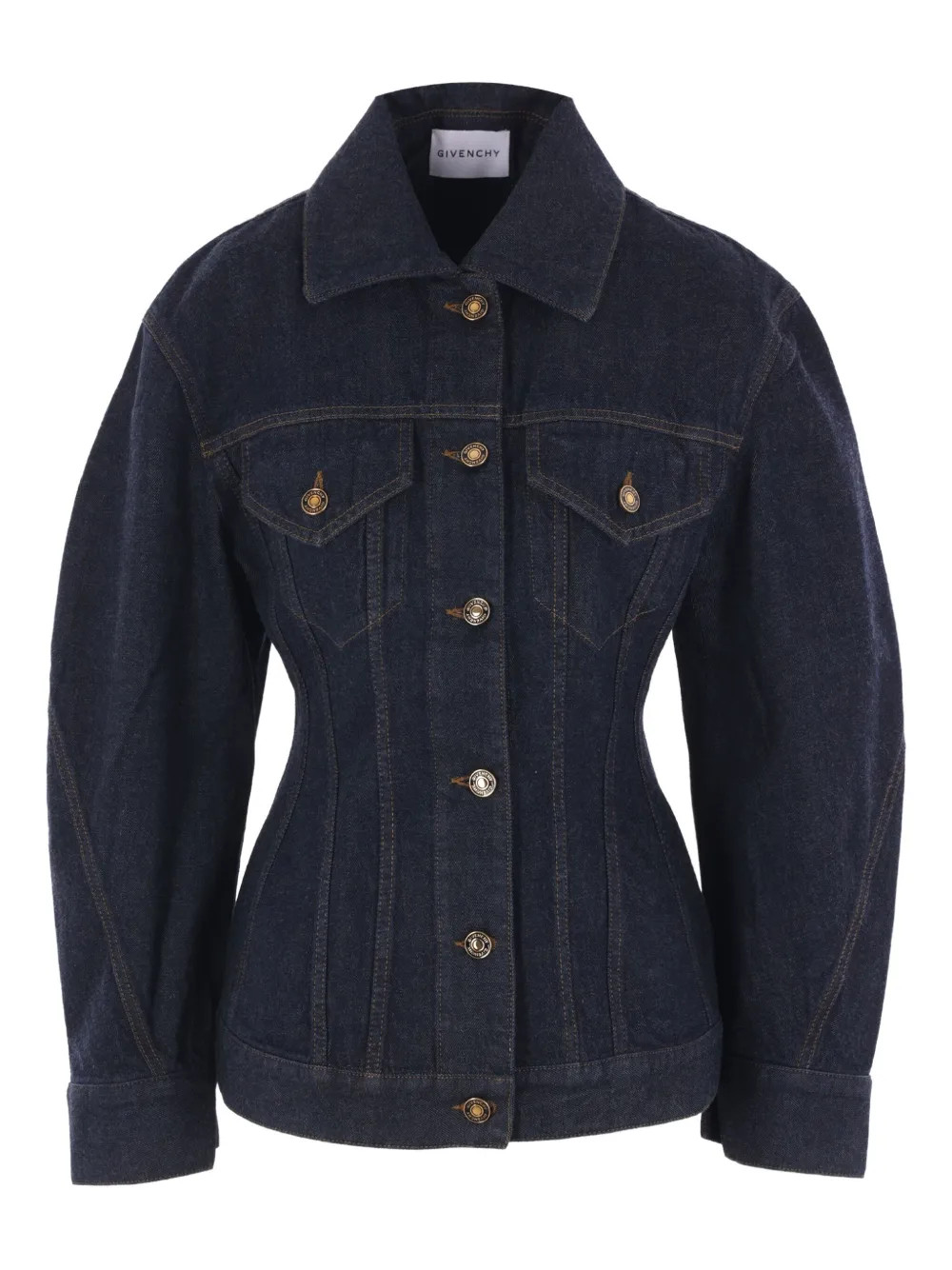 Givenchy puffed-sleeve Denim Jacket | Blue | FARFETCH UK | Farfetch Global