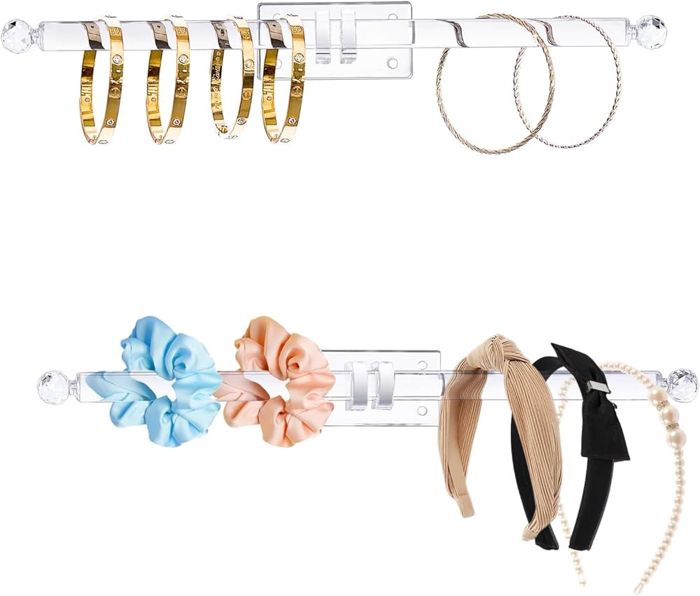 Heesch Headband Holder, Bracelet Holder, Claw Clip Organizer, Acrylic Necklace Holder, Hat Rack f... | Amazon (US)