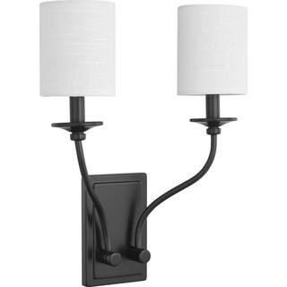 Progress Lighting Bonita 2-Light Black Wall Sconce P710019-031 - The Home Depot | The Home Depot