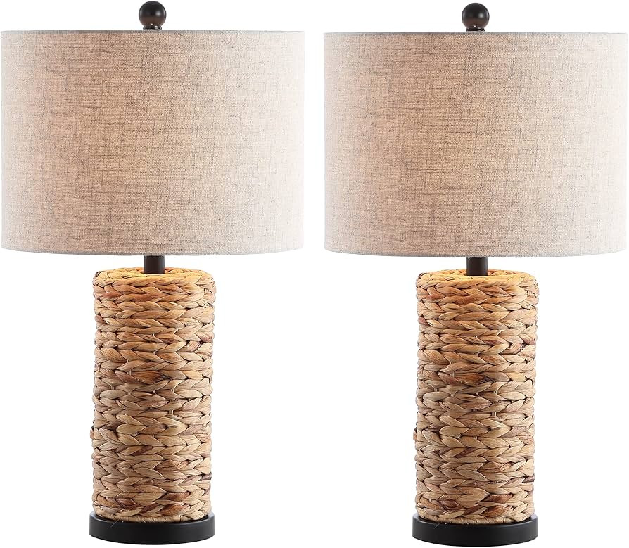 JONATHAN Y JYL6502A-SET2 25" Coastal Water Hyacinth Table Lamp Set of 2 for Living Room Bedroom, ... | Amazon (US)