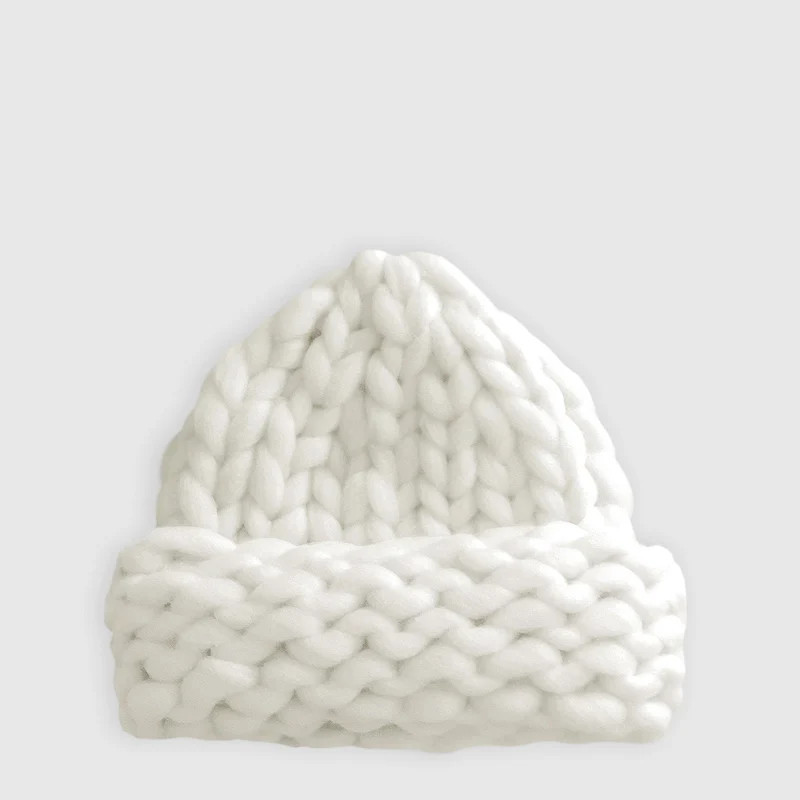 Belle & Bloom Snowflake Hand Knitted Beanie - Off-white - White - ONE SIZE ONLY | Verishop
