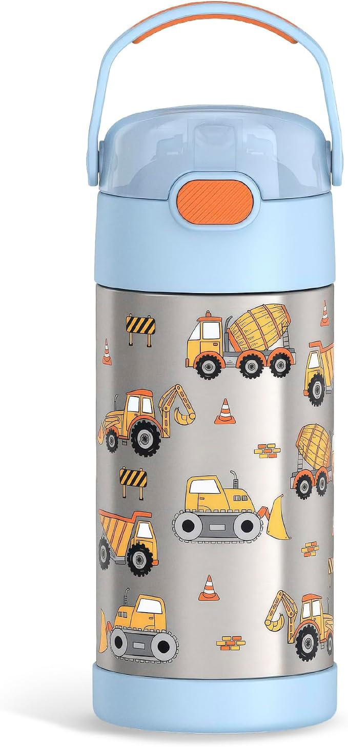 THERMOS FUNTAINER Water Bottle with Straw, 12oz, Construction | Kids Stainless Steel Insulated Wa... | Amazon (US)