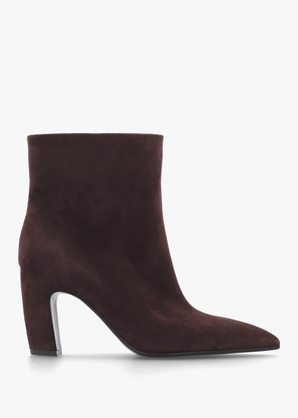 Suzie Brown Suede Curved Heel Ankle Boots | Daniel Footwear (UK)