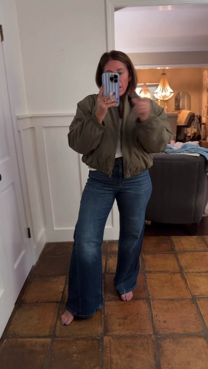 Cropped puffer jacket size large
This one is nice and warm and perfect for late fall/winter. It has a dark brown corduroy trim with two pockets elastic waist and it’s so comfy perfect to wear with jeans, sweatpants, and more.

High rise jeans -I’m wearing a 10 regular and they’re so comfy and flattering. Only $26.

Walmart style, fall outfits, over 40 style ￼

#LTKOver40 #LTKSaleAlert #LTKootd