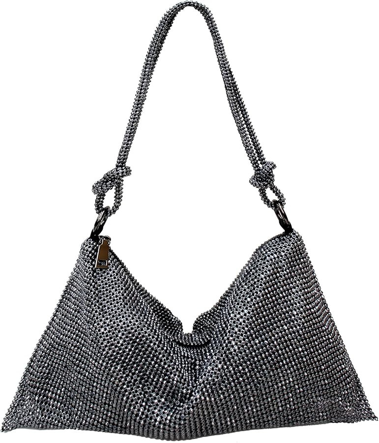 Purse Silver Black Hobo Purse Evening Bag for Women | Amazon (US)