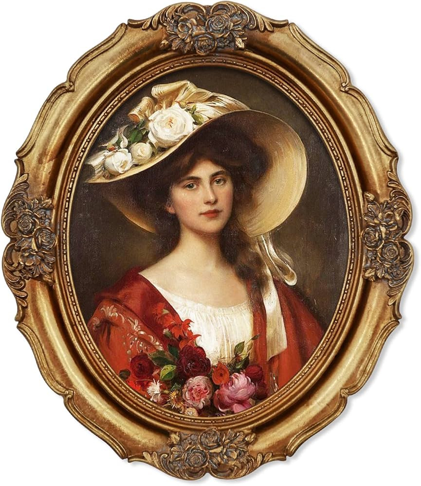 SIMON'S SHOP Oval Picture Frame 8x10 Vintage Photo Frames 10x8 in Antique Gold Color, Wall Decor | Amazon (US)