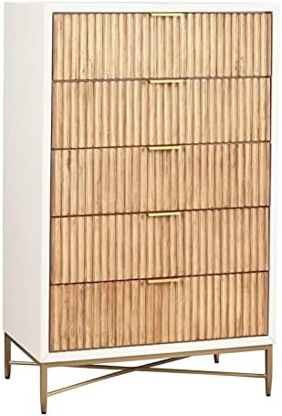 Origins by Alpine Wood 5 Drawer Larsen Chest in White | Amazon (US)