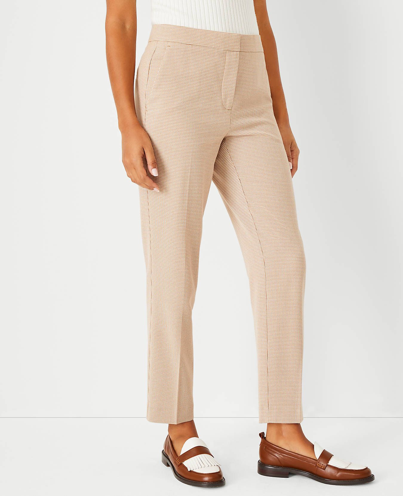 The High Waist Ankle Pant in Houndstooth | Ann Taylor (US)