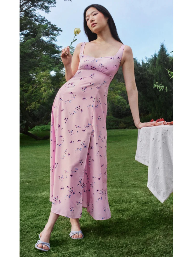 Scoop Women’s Side Slit Maxi Dress, Sizes XS-XXL | Walmart (US)