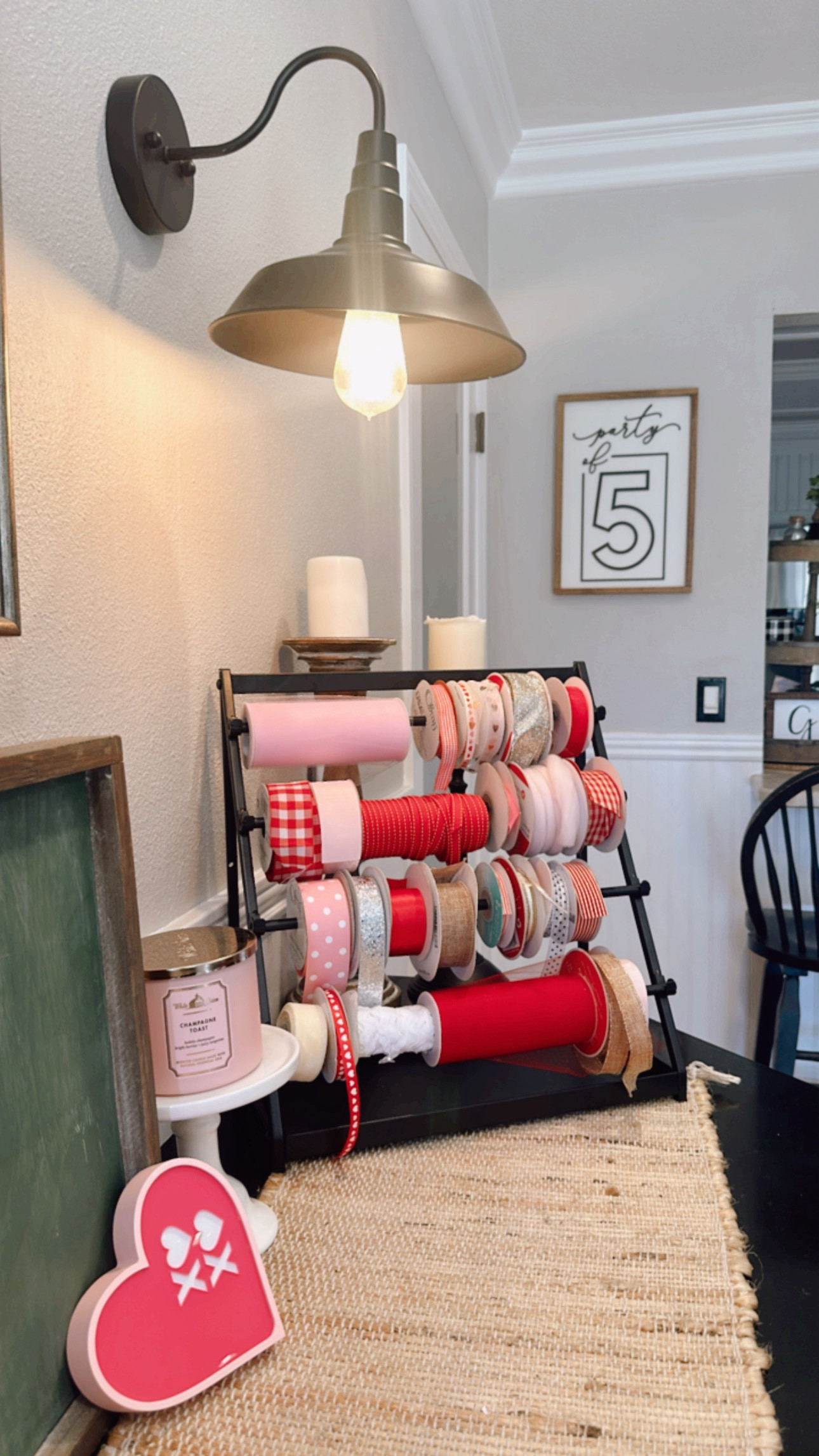 Ribbon Organization ❤️🤍🎀 Going into 2025 I’m trying to be a little more organized. I love this ribbon spindle. I think it is perfect to display the ribbons for each season. I think it looks good on the counter & adds a little seasonal decor too. Organization✔️ Cute✔️ now I’m ready to get gifting! 💝

#LTKHome #LTKSeasonal #LTKGiftGuide