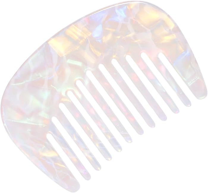 White Mini Wide Wooth Comb Acetate Hair Detangling Comb Anti-Static Pocket Combs Travel Combs for... | Amazon (US)