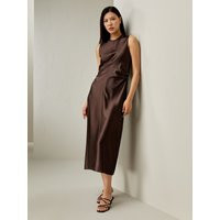 LILYSILK Long Silk Dress - for Women - Chocolate Brown Premium Silk - Lightweight Bias-Cut Dress 8 | LilySilk