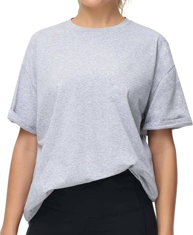 THE GYM PEOPLE Women's Workout Tops Oversized T-Shirts Crewneck Basic Tee | Amazon (US)