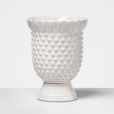 7" x 5.3" Hobnail Terracotta Vase White  - Opalhouse™ | Target