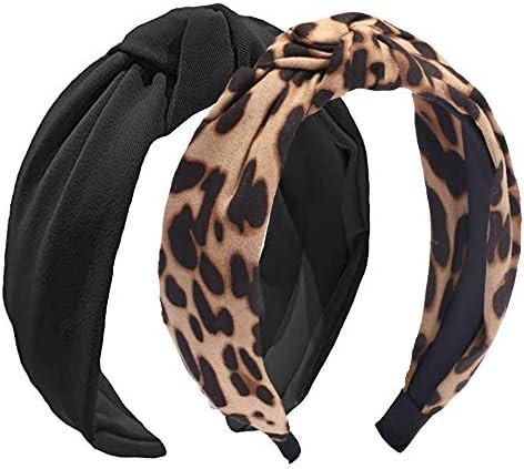 2PCS Headbands for Women, Etercycle Bow Knotted Wide Headband, Yoga Hair Band Fashion Elastic Hai... | Amazon (US)
