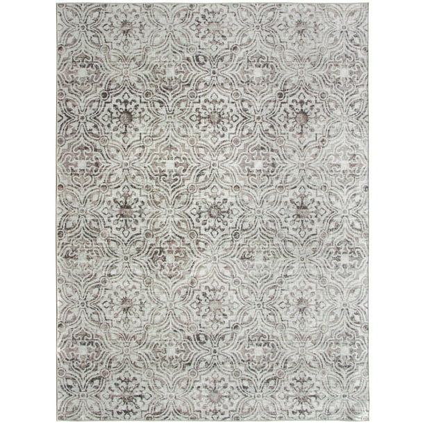 ReaLife Rugs Machine Washable Printed Mosaic Beige Eco-friendly Recycled Fiber Area Runner Rug (3... | Walmart (US)