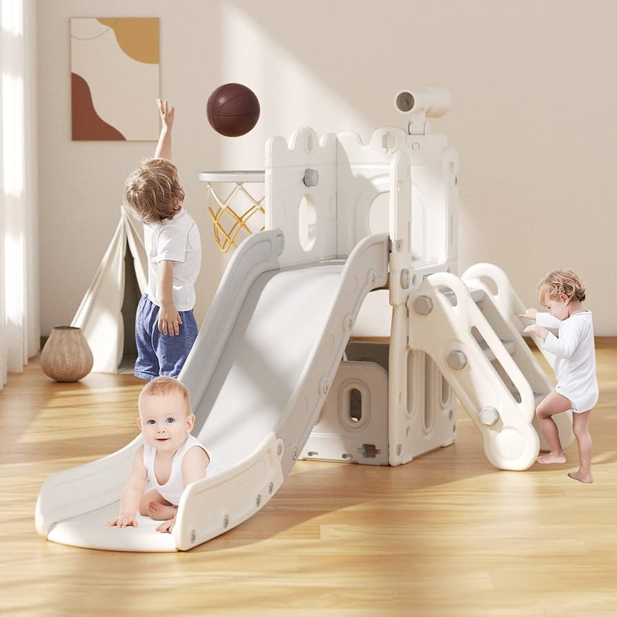 XJD 5 in 1 Toddler Slide, Climber Slide for Toddlers Age 1-3, Outdoor Indoor Playset for Toddlers... | Amazon (US)