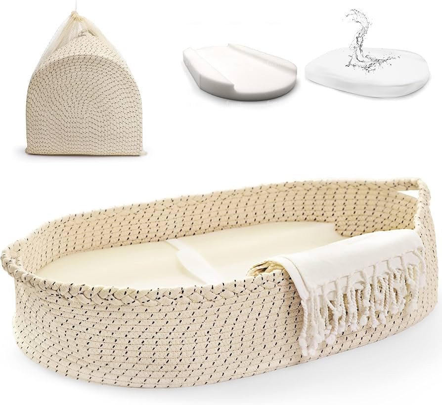 J&JOO Baby Changing Basket - Wipeable Waterproof Cover, Portable, Foldable Changing Pad for Dress... | Amazon (US)