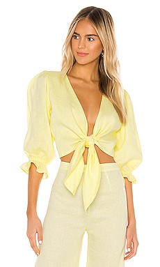 FAITHFULL THE BRAND Jacinta Top in Plain Daffodil Yellow from Revolve.com | Revolve Clothing (Global)