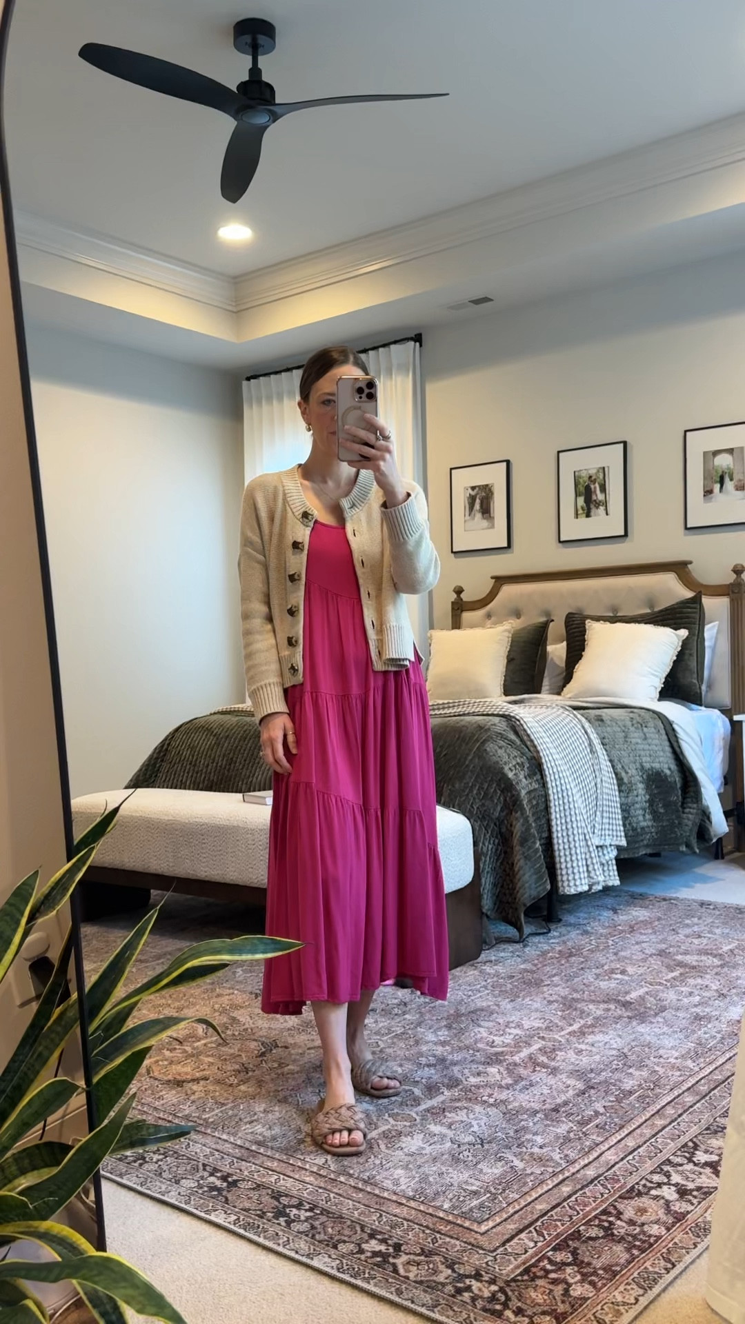 Spring to summer dress outfit

An easy Amazon midi dress + the viral Quince cardigan I own in two colors.

This is one of those throw-on-and-go outfits that works for so many occasions:

• Beach vacation outfit
• Summer date night
• Casual work environment
• Sunday brunch
• Travel outfit

Details:
• Amazon tiered midi dress
• Quince cardigan (size XS) — I have it in 2 colors
Use code INFG-26LINENANDLIGHTCO10
• Neutral woven slides



#LTKootd #LTKSeasonal