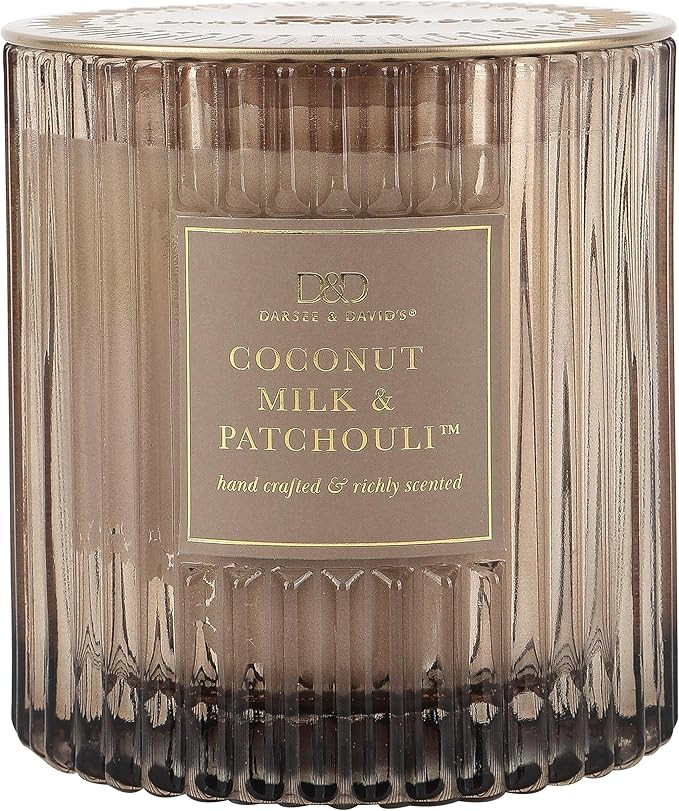 Darsee & David's, Coconut Milk & Patchouli Ribbed Candle, 10 Ounces | Amazon (US)