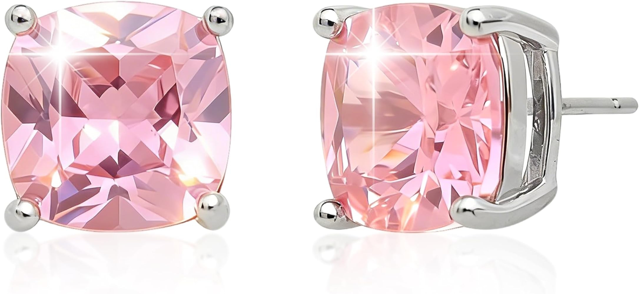 Sonateomber Square Moissanite Stud Earrings for Women, Sparkly Cubic Zirconia Rhinestone Birthsto... | Amazon (US)