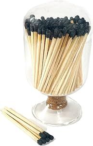 Decorative Glass Matches Cloche | Includes Matches & Striker Strip!!! Match Holder Gift Set (Blac... | Amazon (US)