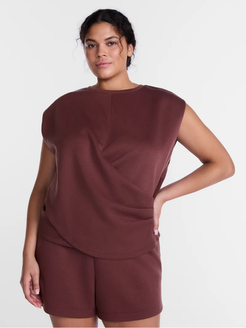 Avia Women's ScubaKnit Sleeveless Wrap Top, Sizes XS-XXXL | Walmart (US)
