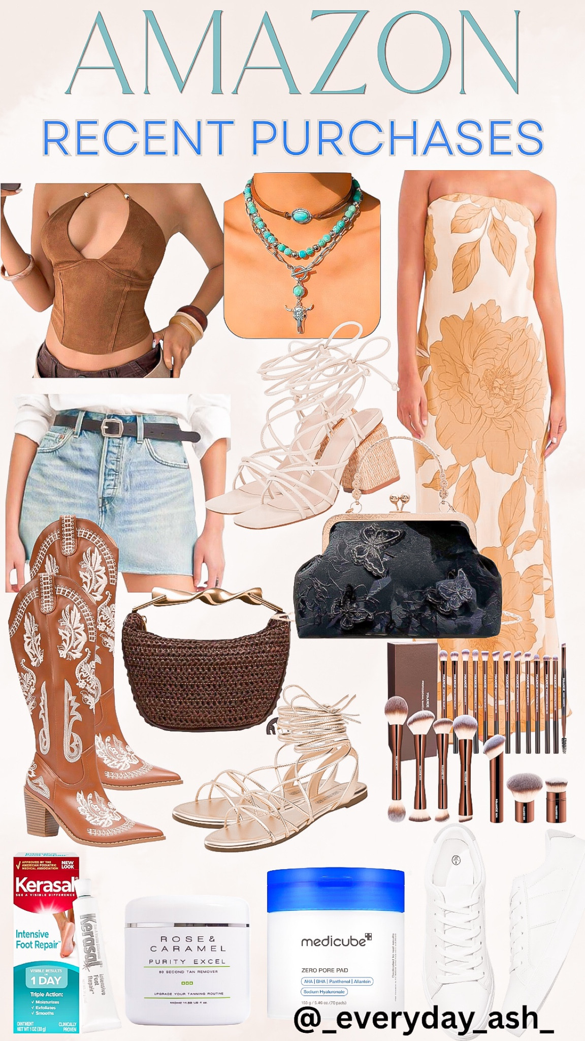 Amazon// recent orders 🩵

Country concert outfit , halter top, denim skirt, maxi dress, spring dress, resort wear, clutch purse, summer bag, heels, western boots, sandals, gold sandals, makeup brushes, necklace, beauty finds, casual sneakers 

#LTKMothersDay #LTKBeauty #LTKootd
