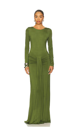 The Heena Gown in Olive | Revolve Clothing (Global)