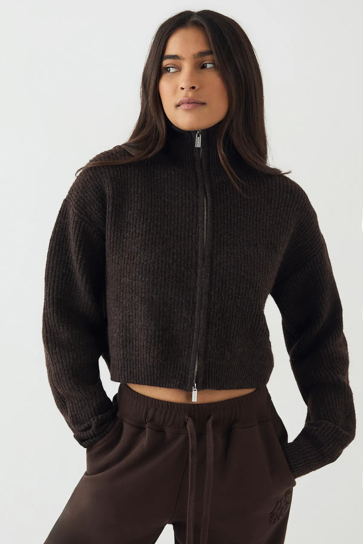 DSGN Studio Double Zip Through Knitted Jumper | Boohoo.com (UK & IE)
