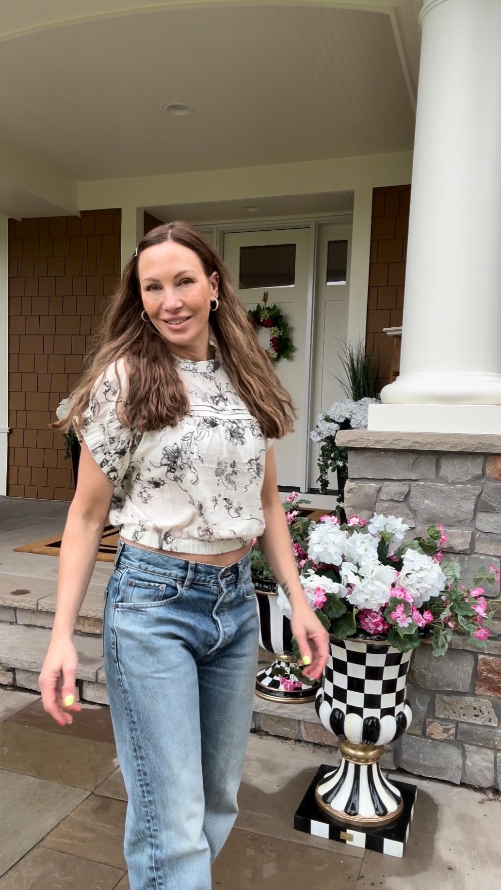Front porch is all decorated!  I am so excited with how everything turned out and honestly, I can’t believe the flowers are fake!  You really can’t tell you guys!! I’m so excited about this🌸🌱🐝￼

#LTKSeasonal #LTKHome #LTKSaleAlert