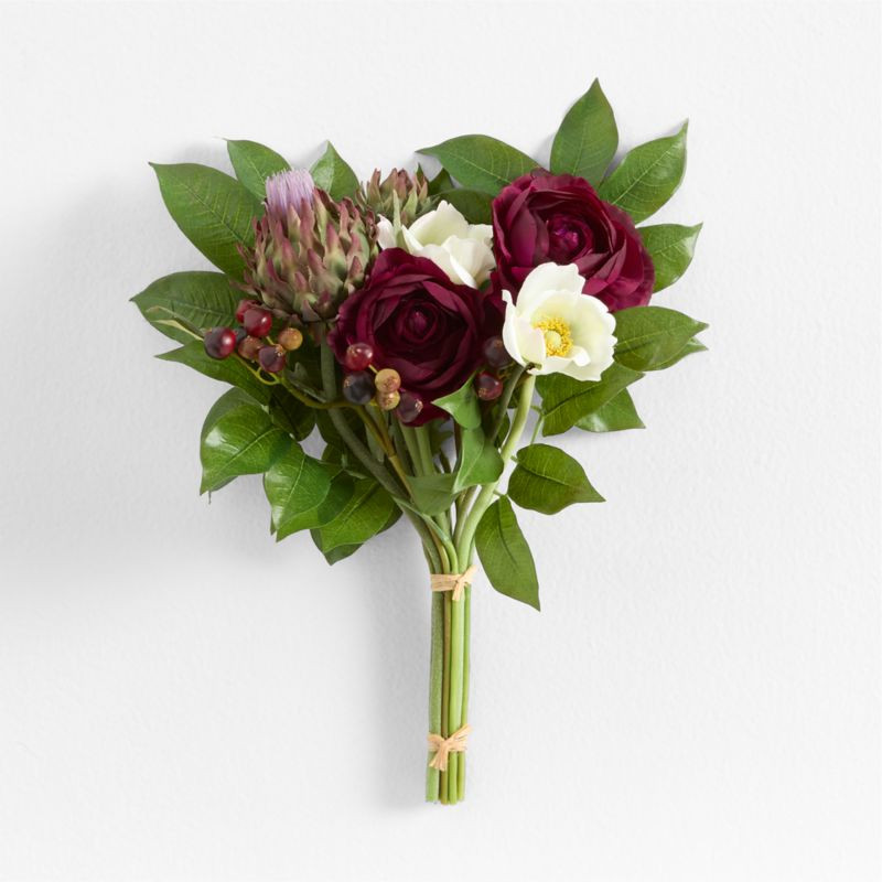 Faux Purple Peony and Protea Bouquet | Crate & Barrel | Crate & Barrel