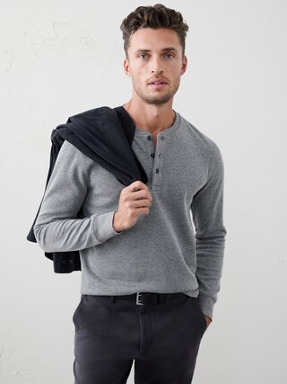 Waffle Knit Henley | Banana Republic Factory