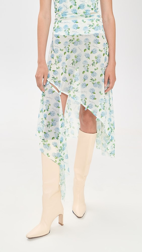 Hydrangea Asymmetric Mesh Skirt | Shopbop