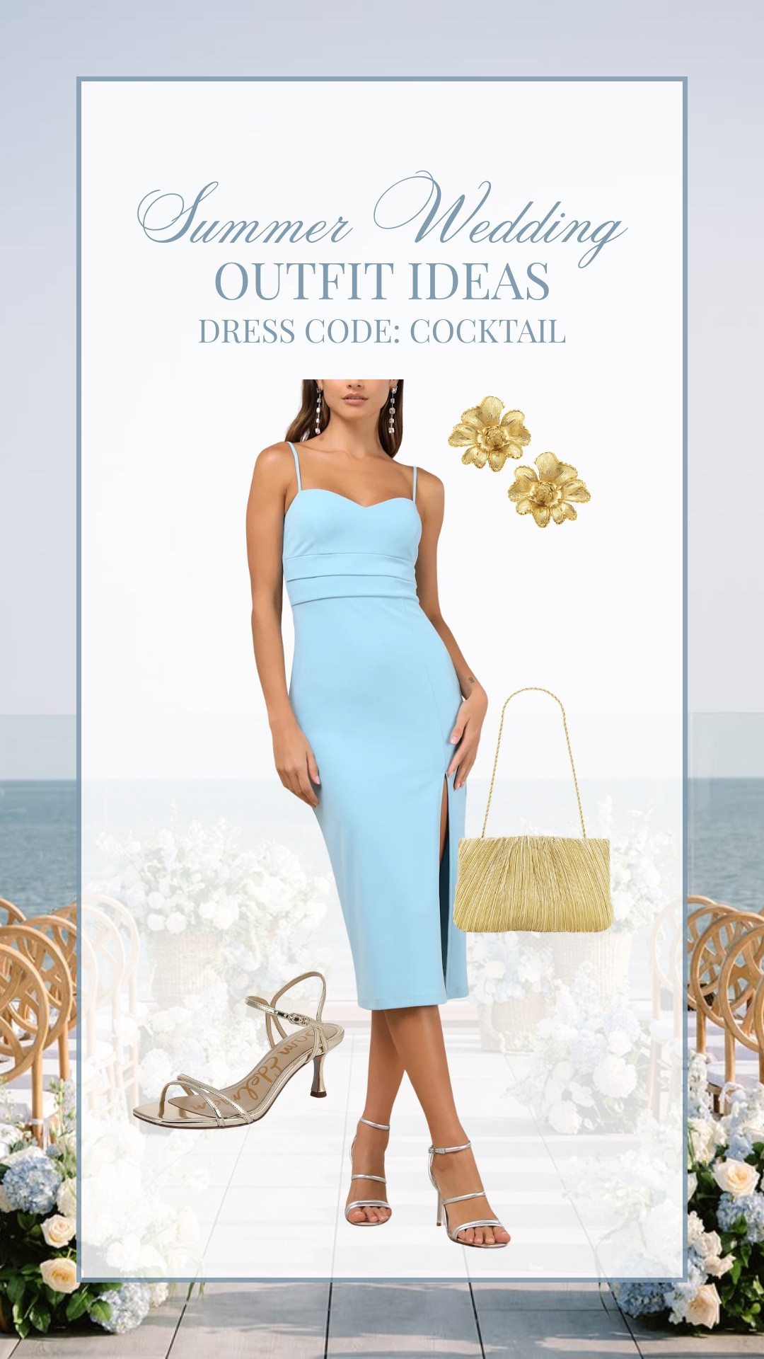 Cocktail wedding guest outfit idea!