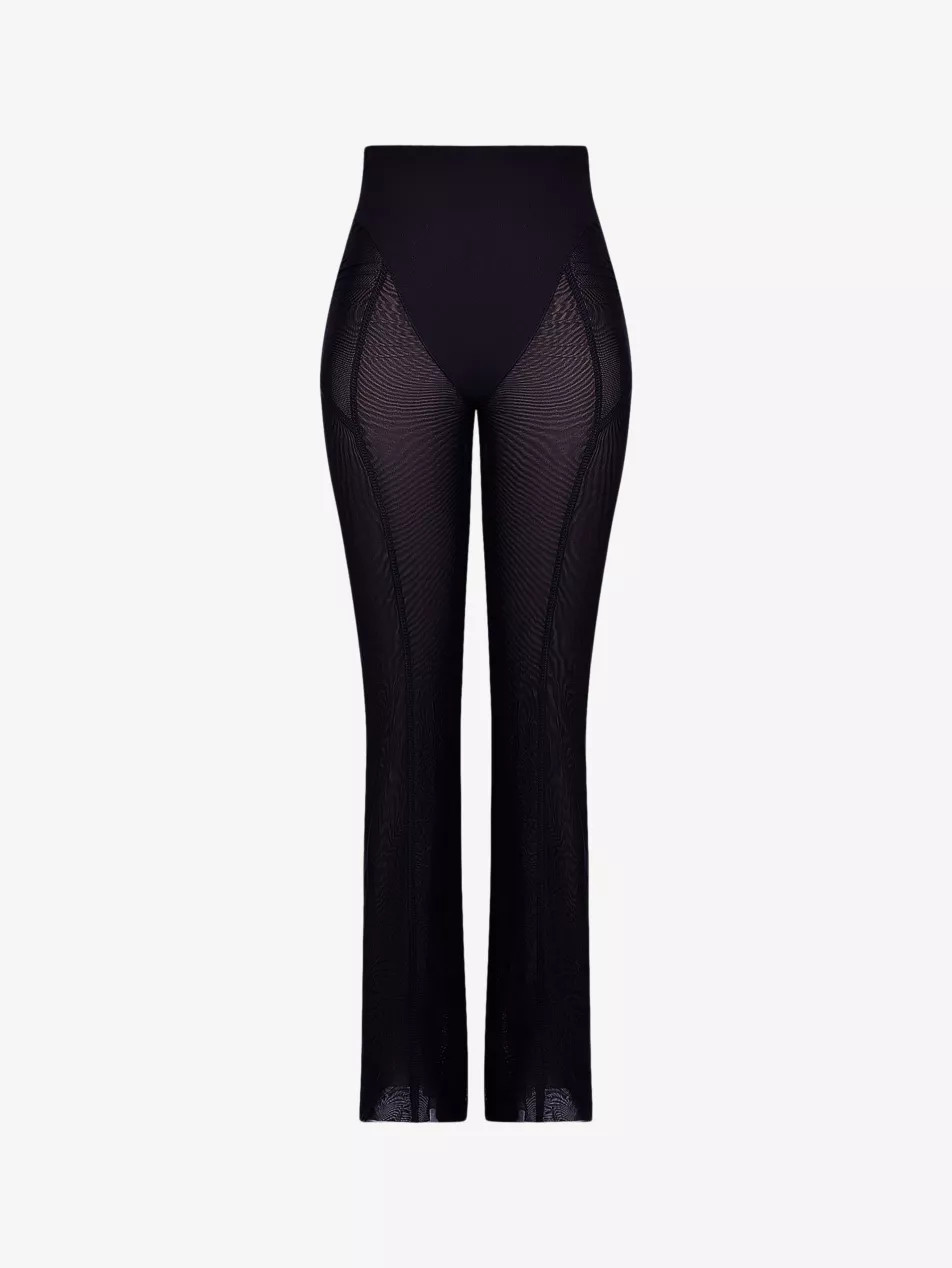 Avalon sheer straight-leg high-rise stretch-woven trousers | Selfridges